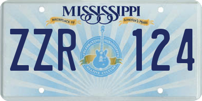 MS license plate ZZR124