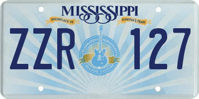 MS license plate ZZR127