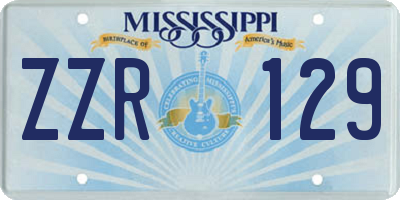 MS license plate ZZR129
