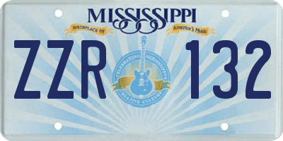 MS license plate ZZR132