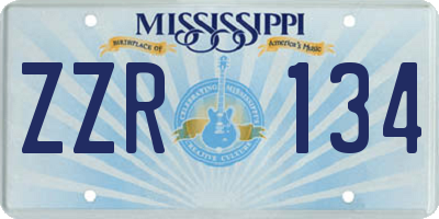 MS license plate ZZR134