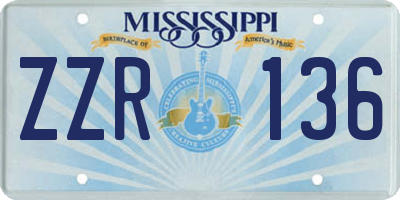 MS license plate ZZR136