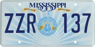 MS license plate ZZR137