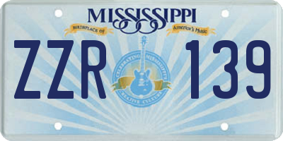 MS license plate ZZR139