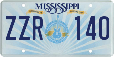 MS license plate ZZR140
