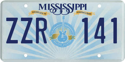 MS license plate ZZR141