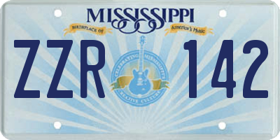 MS license plate ZZR142