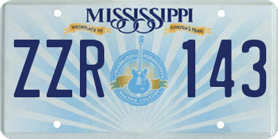 MS license plate ZZR143
