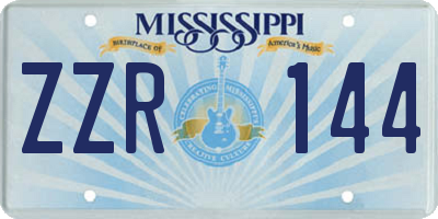 MS license plate ZZR144