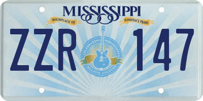 MS license plate ZZR147