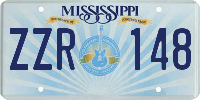 MS license plate ZZR148