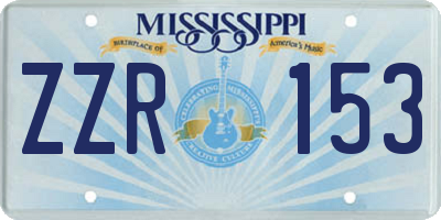 MS license plate ZZR153