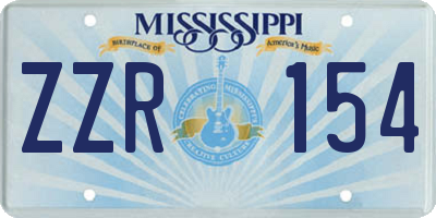 MS license plate ZZR154