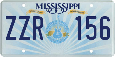 MS license plate ZZR156