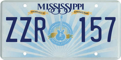 MS license plate ZZR157