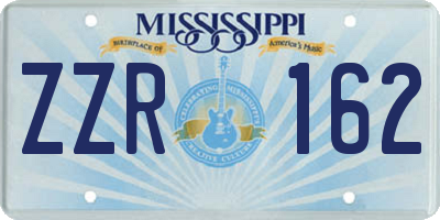 MS license plate ZZR162