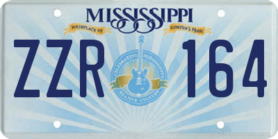 MS license plate ZZR164