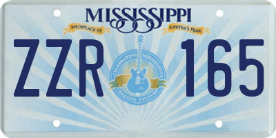 MS license plate ZZR165