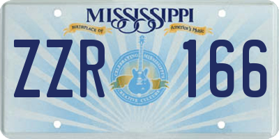MS license plate ZZR166
