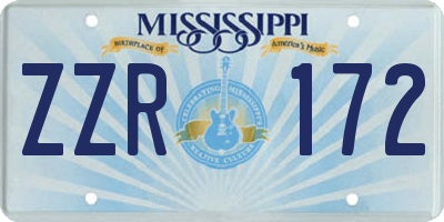 MS license plate ZZR172