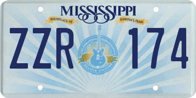 MS license plate ZZR174