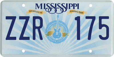 MS license plate ZZR175