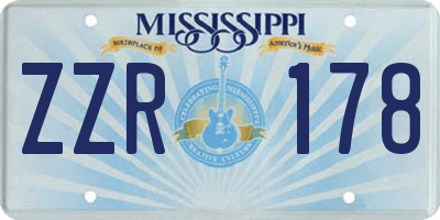 MS license plate ZZR178