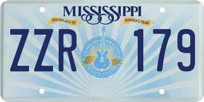 MS license plate ZZR179