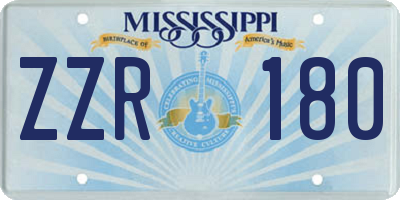 MS license plate ZZR180