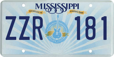 MS license plate ZZR181