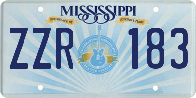 MS license plate ZZR183