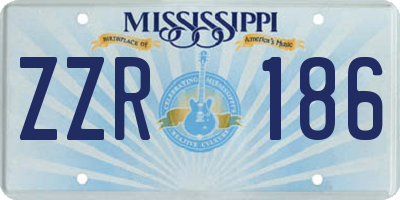 MS license plate ZZR186