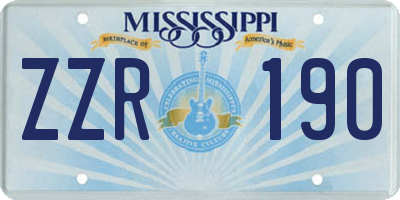 MS license plate ZZR190