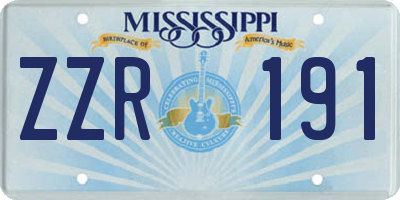 MS license plate ZZR191