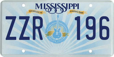 MS license plate ZZR196