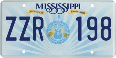 MS license plate ZZR198