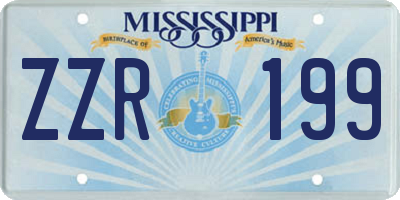 MS license plate ZZR199