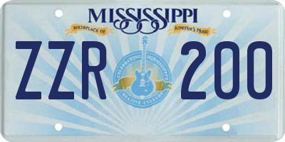 MS license plate ZZR200