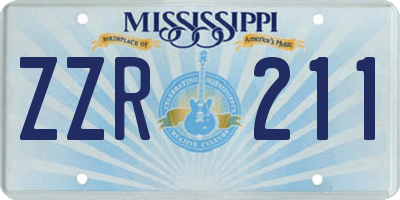 MS license plate ZZR211
