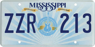 MS license plate ZZR213