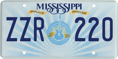 MS license plate ZZR220