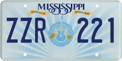 MS license plate ZZR221