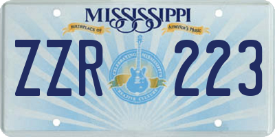 MS license plate ZZR223