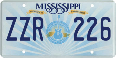 MS license plate ZZR226