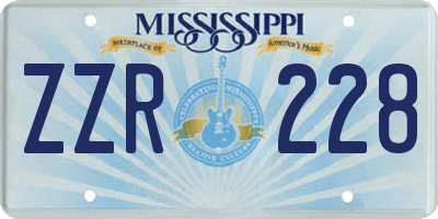 MS license plate ZZR228