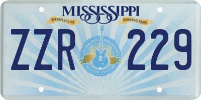 MS license plate ZZR229