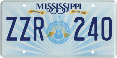 MS license plate ZZR240