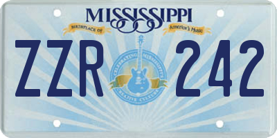 MS license plate ZZR242