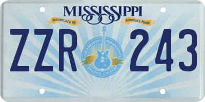 MS license plate ZZR243