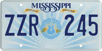 MS license plate ZZR245